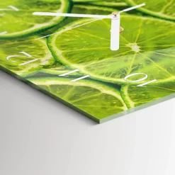 Tulup - Wandklok Glas Met Motief - Vierkante - Calciumcarbonaat - Groente - 30x30 - Witte Handen