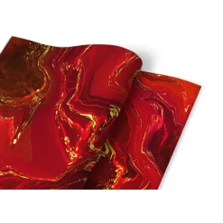 Tulup - Zelfklevende Decoratiefolie - Rode Marmer - Rood - 100x50 Cm - Meubelfolie - Meubelsticker