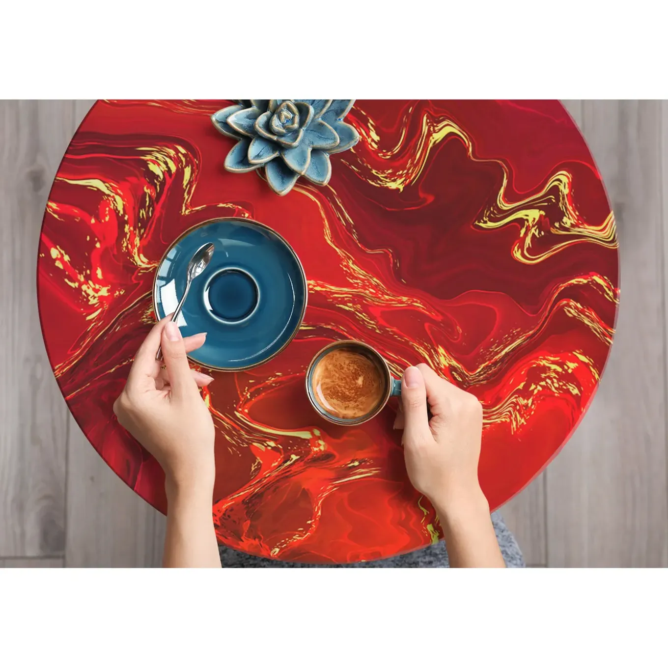 Tulup - Zelfklevende Decoratiefolie - Rode Marmer - Rood - 100x50 Cm - Meubelfolie - Meubelsticker
