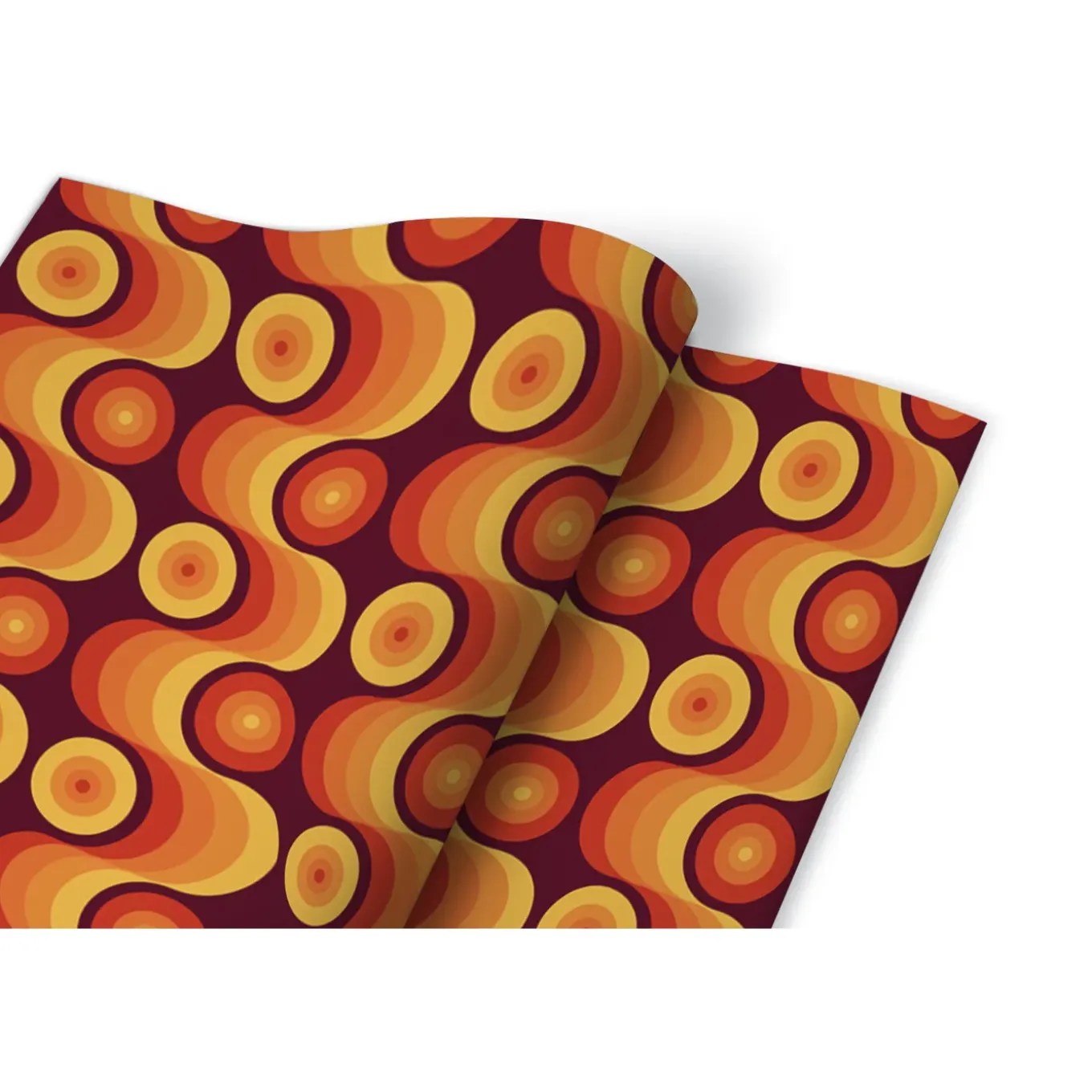 Tulup - Zelfklevende Meubelfolie - Retro Jaren 70 Patroon - Oranje - 100x50 Cm - Meubelsticker