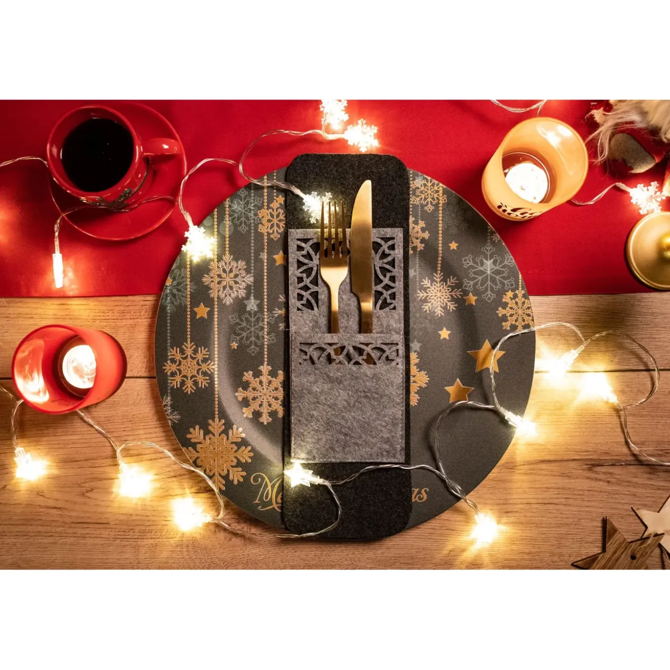 Tutumi Feestelijke Bestekhoes Stuks Kf357-8r 8st. Rood 20x10x20cm