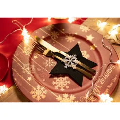 Tutumi Feestelijke Bestekhoes Stuks 311378a Star 4st. Zwart 15x15x15cm