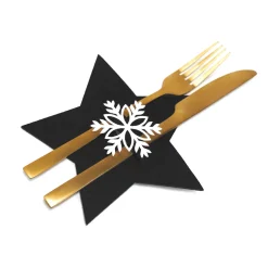 Tutumi Feestelijke Bestekhoes Stuks 311378a Star 4st. Zwart 15x15x15cm