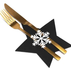 Tutumi Feestelijke Bestekhoes Stuks 311378a Star 4st. Zwart 15x15x15cm