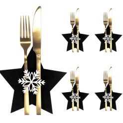 Tutumi Feestelijke Bestekhoes Stuks 311378a Star 4st. Zwart 15x15x15cm