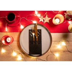 Tutumi Feestelijke Bestekhoes Stuks Kf357-8b 8st. Zwart 20x10x20cm