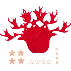 Tutumi Feestelijke Bestekhoes Stuks 311377 Reindeer 4st. Rood 21x17x21cm