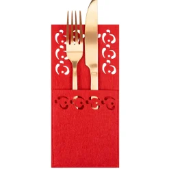 Tutumi Feestelijke Bestekhoes Stuks Kf357-4r 4st. Rood 20x10x20cm