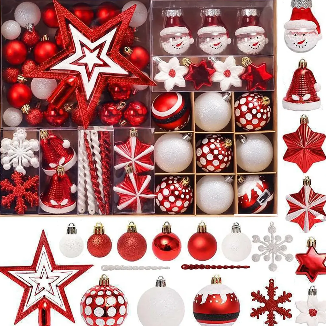Tutumi Kerstballen Sysd1688-113 78st. Rood 6x6x6cm