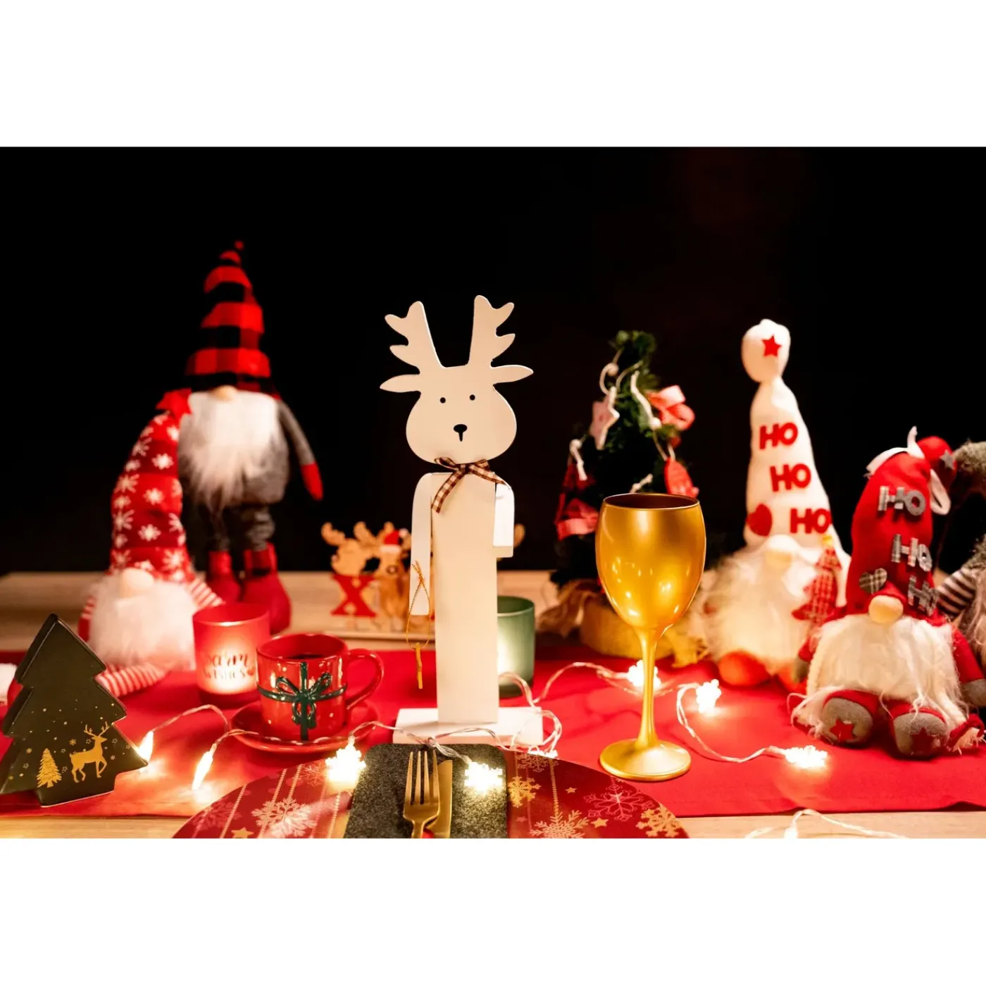 Tutumi Kerstdecoratie Rendier 301036 Wit 35x12x35cm