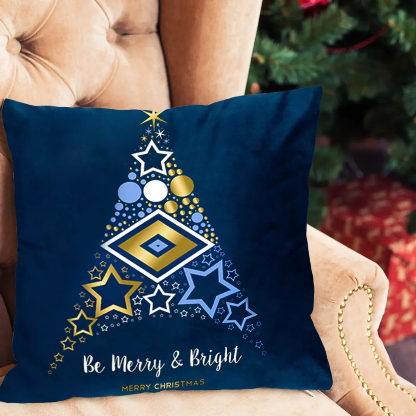 Tutumi Kerst Kussensloop 3d 48 "n" 45x45 Blauw