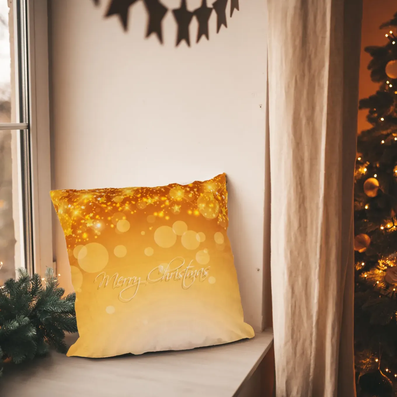 Tutumi Kerst Kussensloop 3d 34 45x45 Oranje