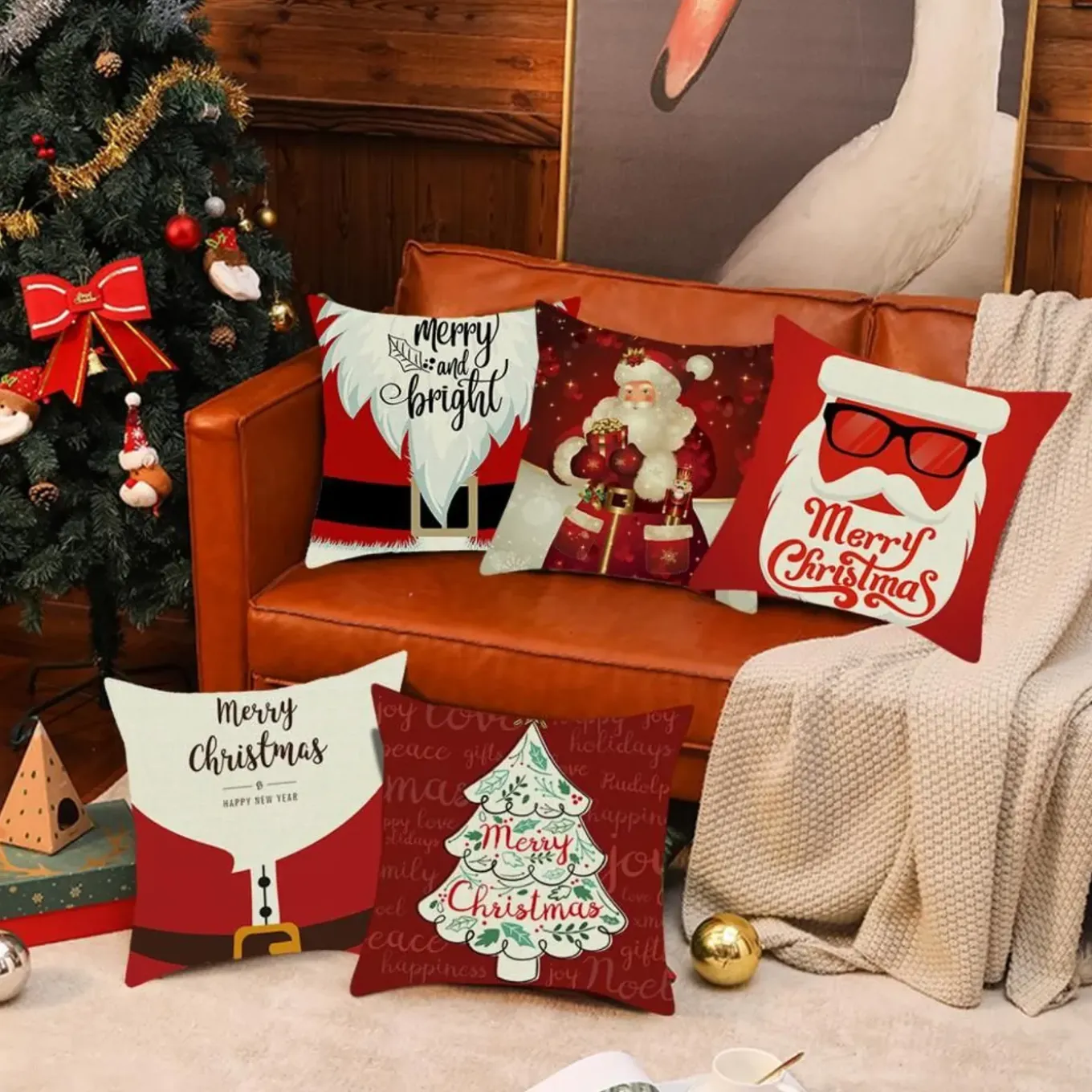 Tutumi Kerst Kussensloop 3d 23 45x45 Rood