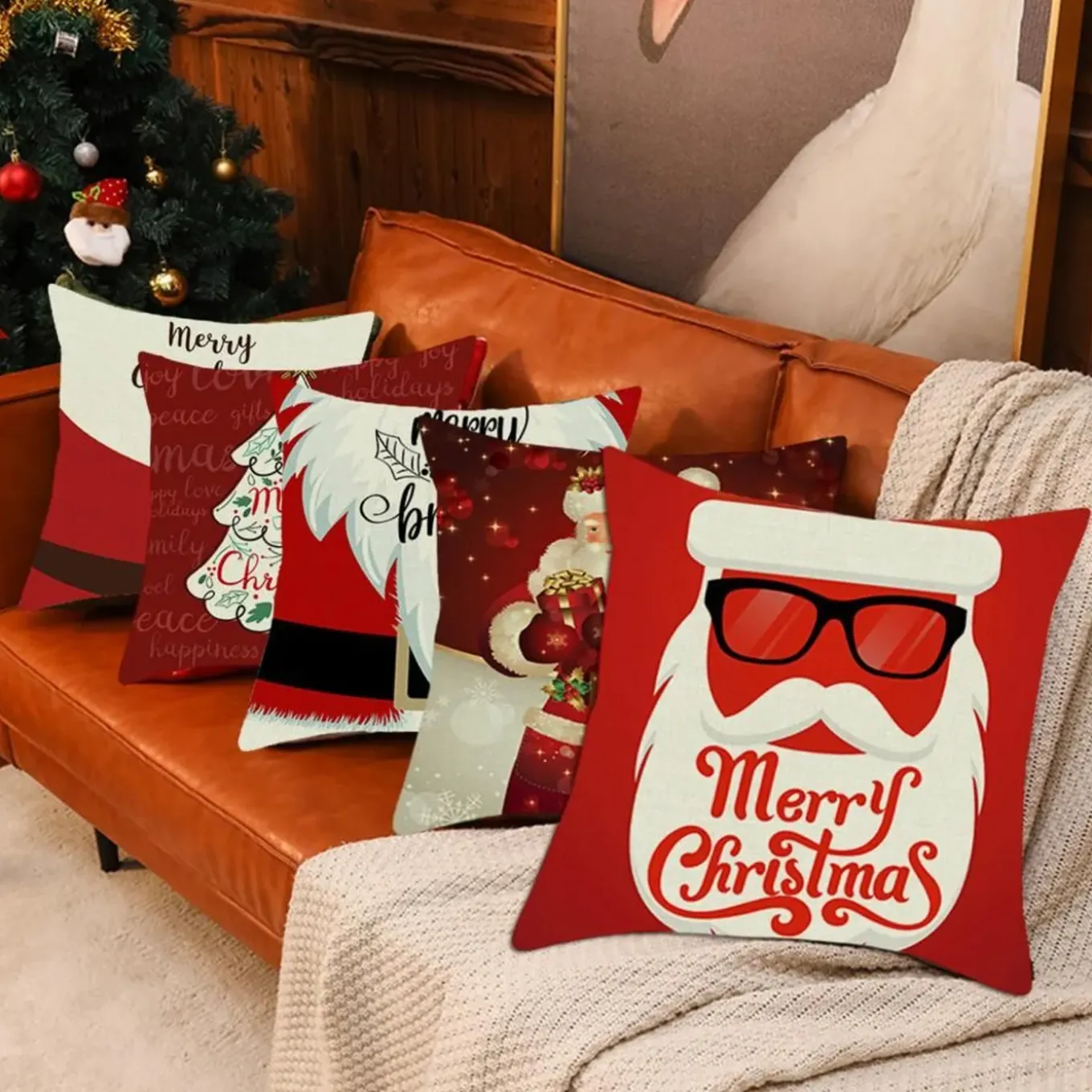 Tutumi Kerst Kussensloop 3d 23 45x45 Rood