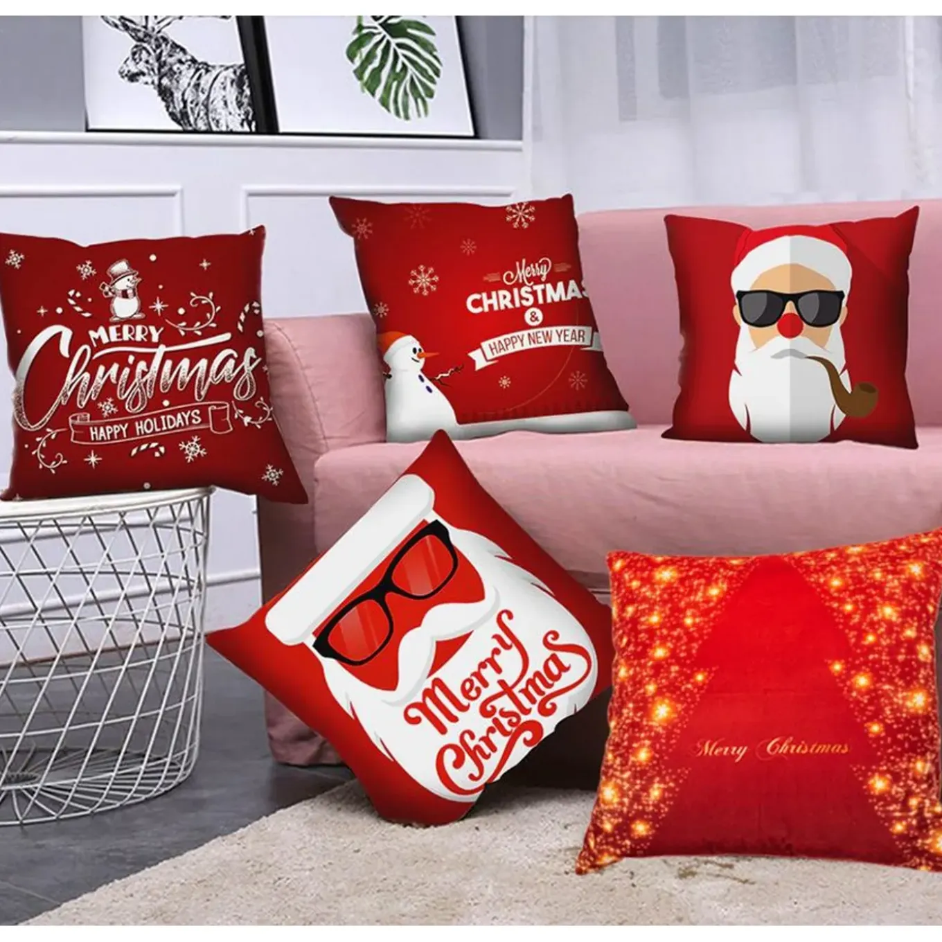Tutumi Kerst Kussensloop 3d 23 45x45 Rood