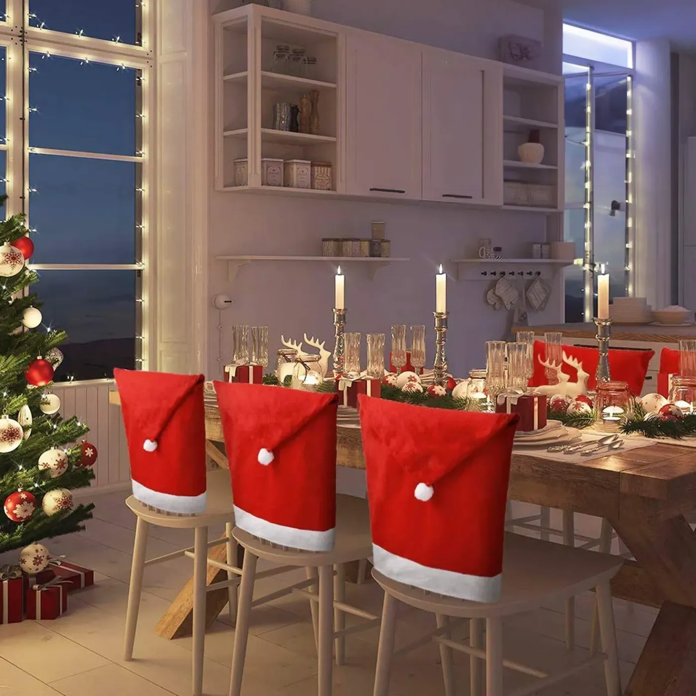 Tutumi Oude Kerststoelhoes 380667a 6st. Rood 58x52x58cm
