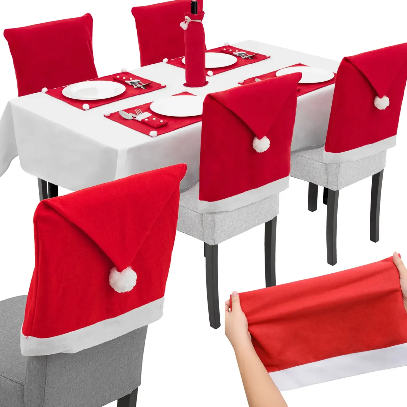 Tutumi Oude Kerststoelhoes 380667 2st. Rood 58x52x58cm