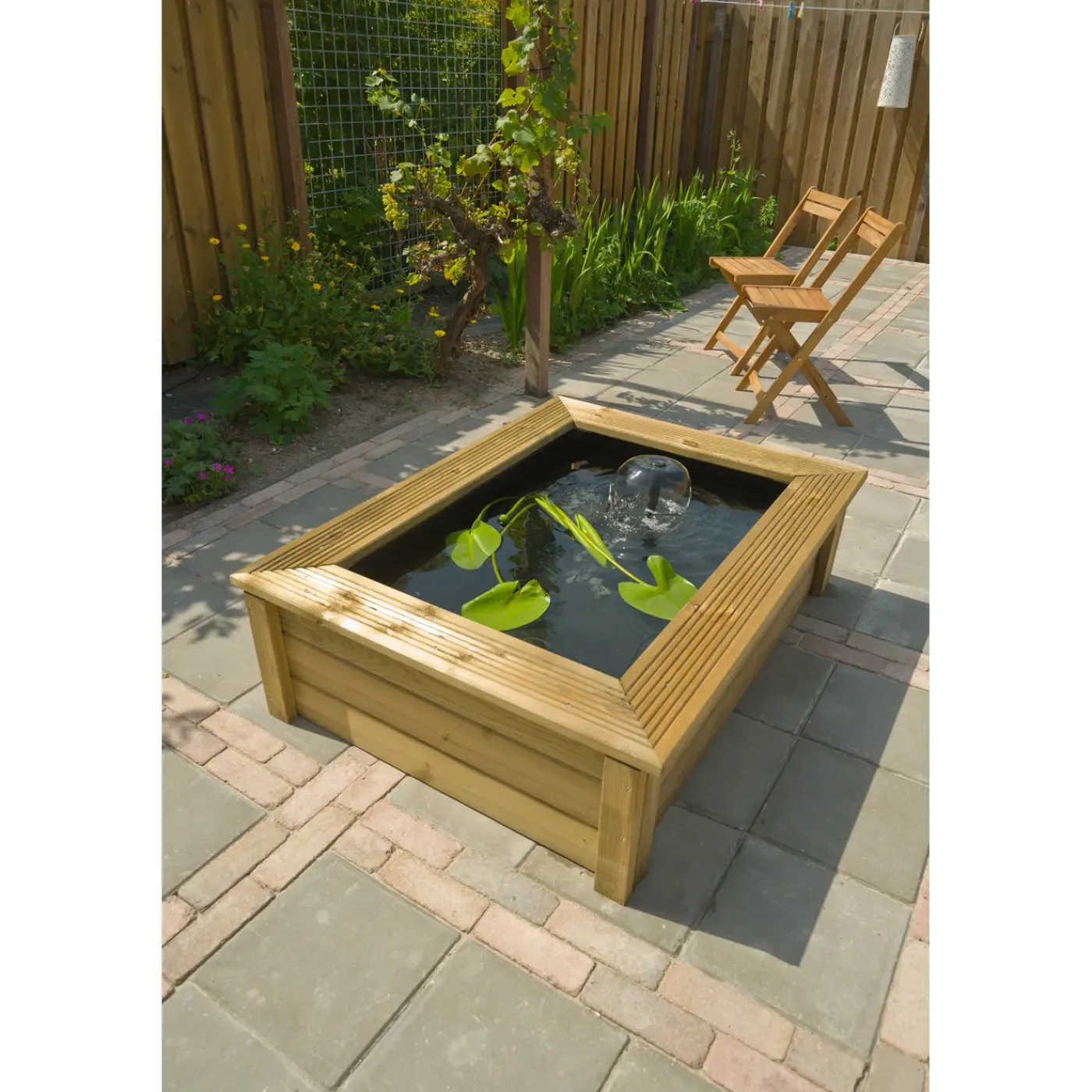 Ubbink bovengronds vijverframe Quadro Wood II FSC hout 147,8x103,5x47,5cm