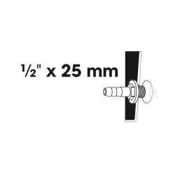 Ubbink slangpilaar + uitwendig 1/2" schroefdraad Ø25mm