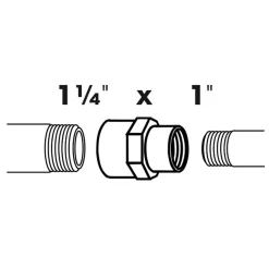 Ubbink verloopsok inwendig schroefdraad Ø32 (1¼") x Ø25 (1")mm