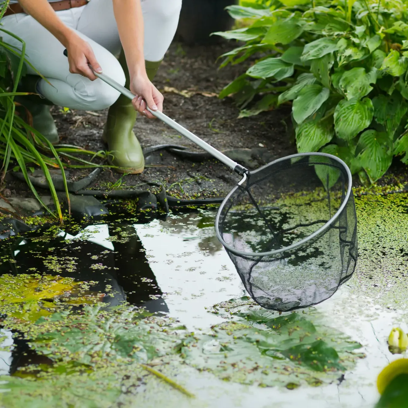 Ubbink Visnet/schepnet - Grofmazig - Aluminium Steel - 103 Cm