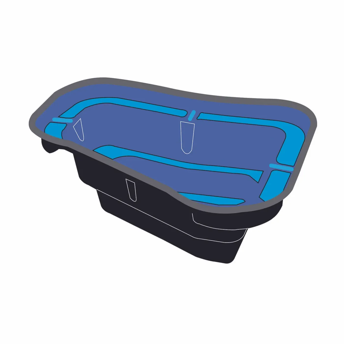 Ubbink voorgevormde vijver START 250 HDPE 250L H46x135x105cm
