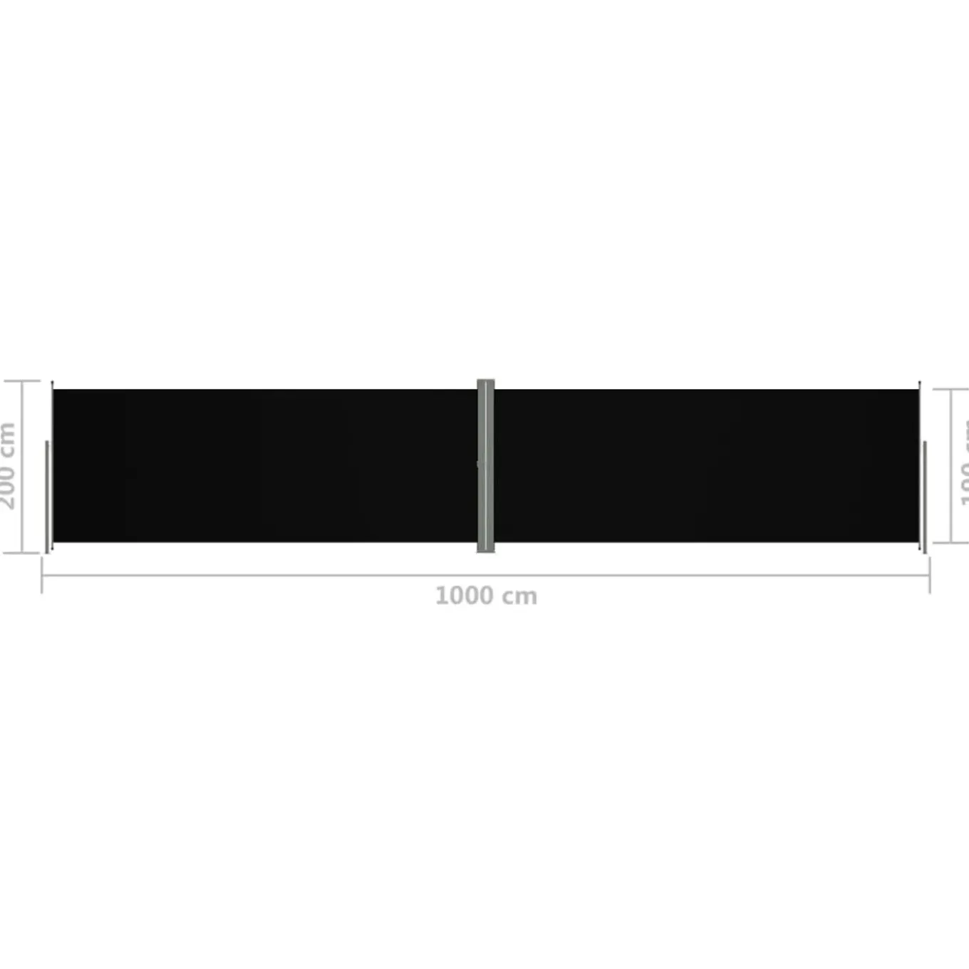 Helloshop26 Uitschuifbaar Zijscherm/privacyscherm Voor Terras Tuin Balkon 200 X 1000 Cm Antraciet