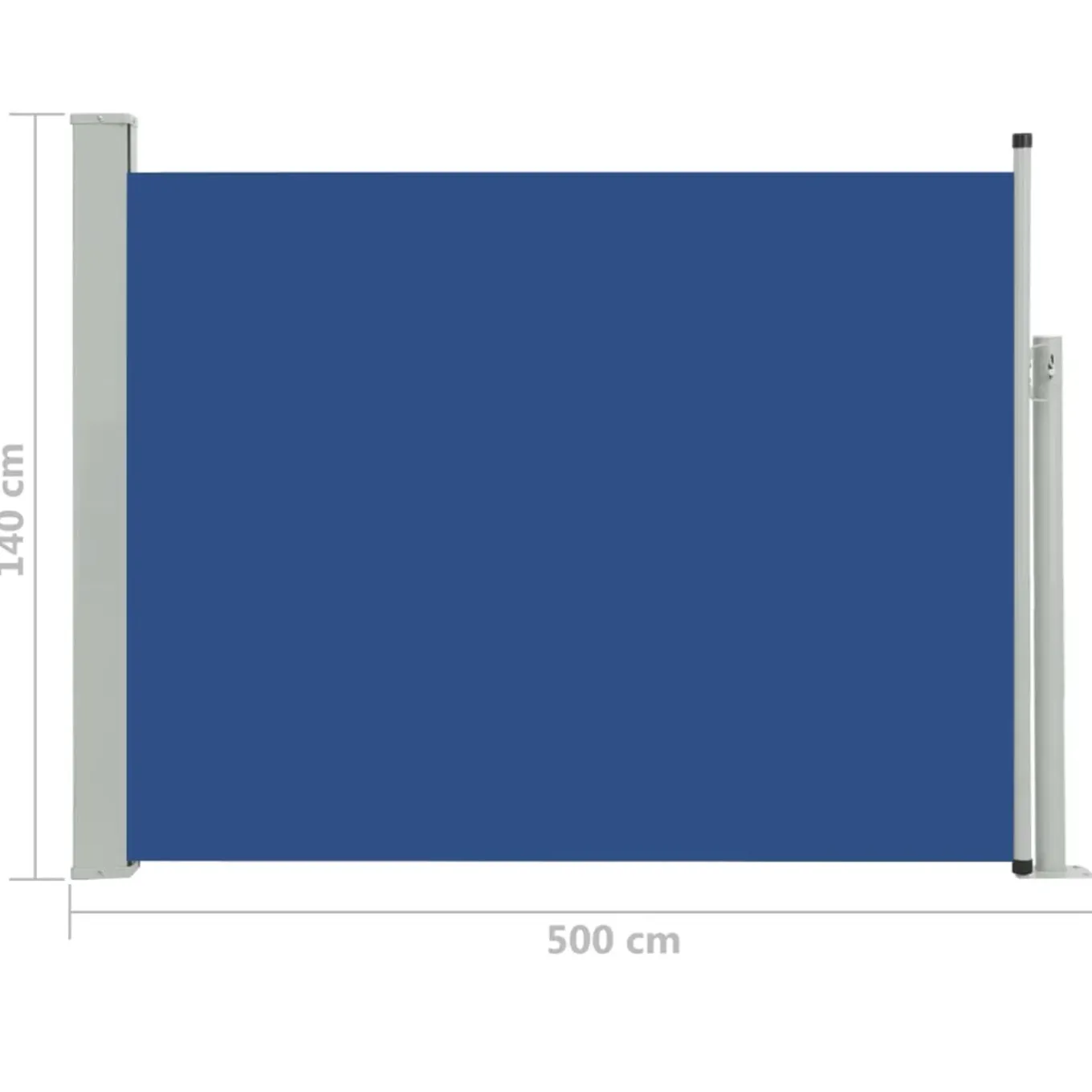 Uitschuifbaar Zijscherm/privacyscherm Voor Terras Tuin Balkon 140 X 500 Cm Blauw Helloshop26