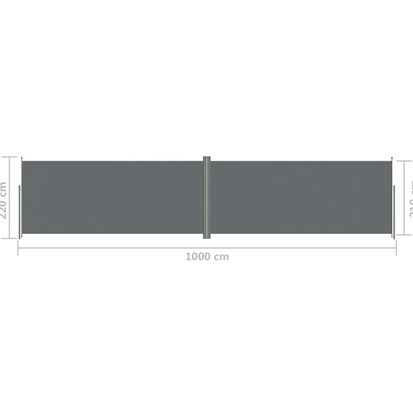 Uitschuifbaar Zijscherm/privacyscherm Voor Terras Tuin Balkon 220 X 1000 Cm Antraciet Helloshop26