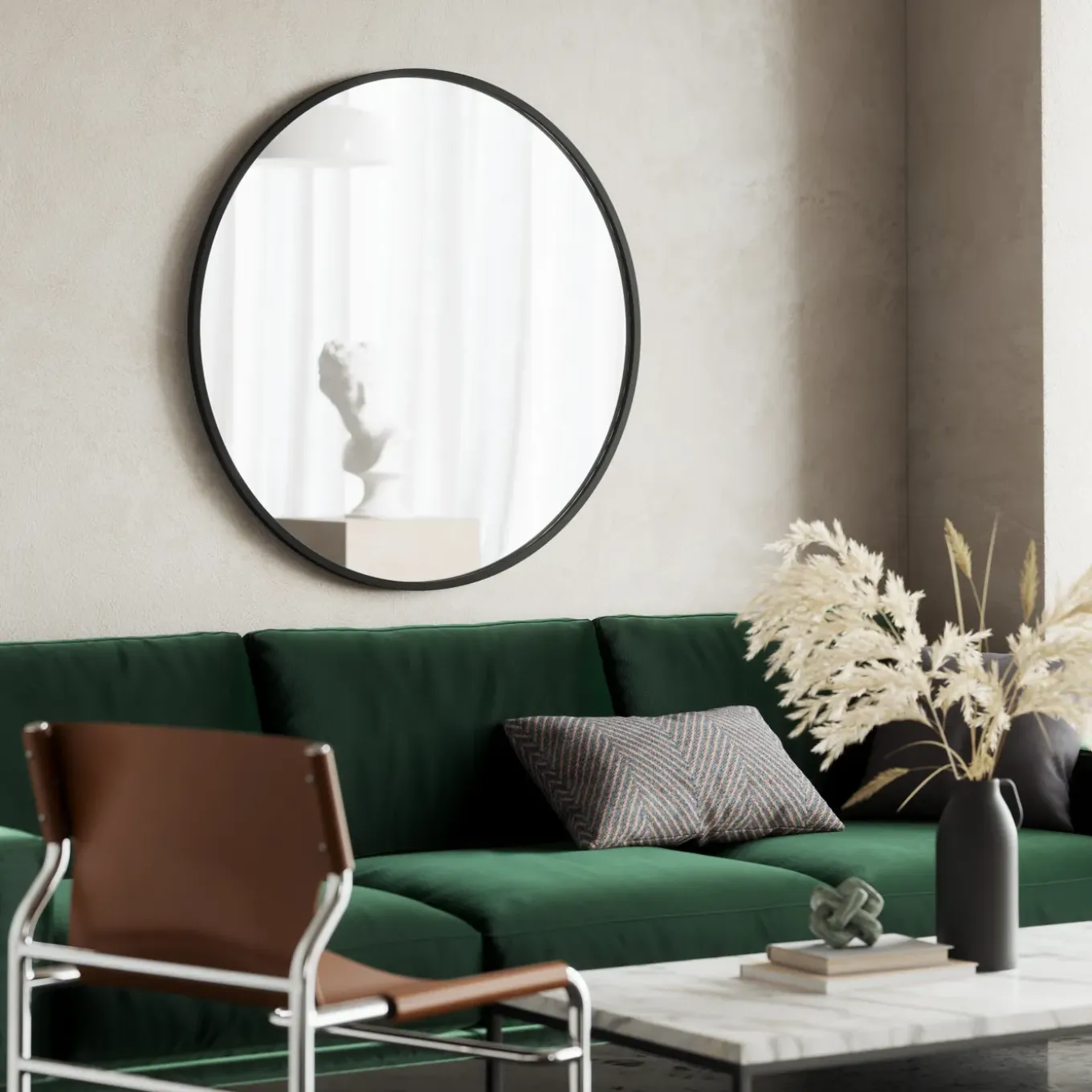 Umbra Hub Decoratieve Ronde Muurspiegel