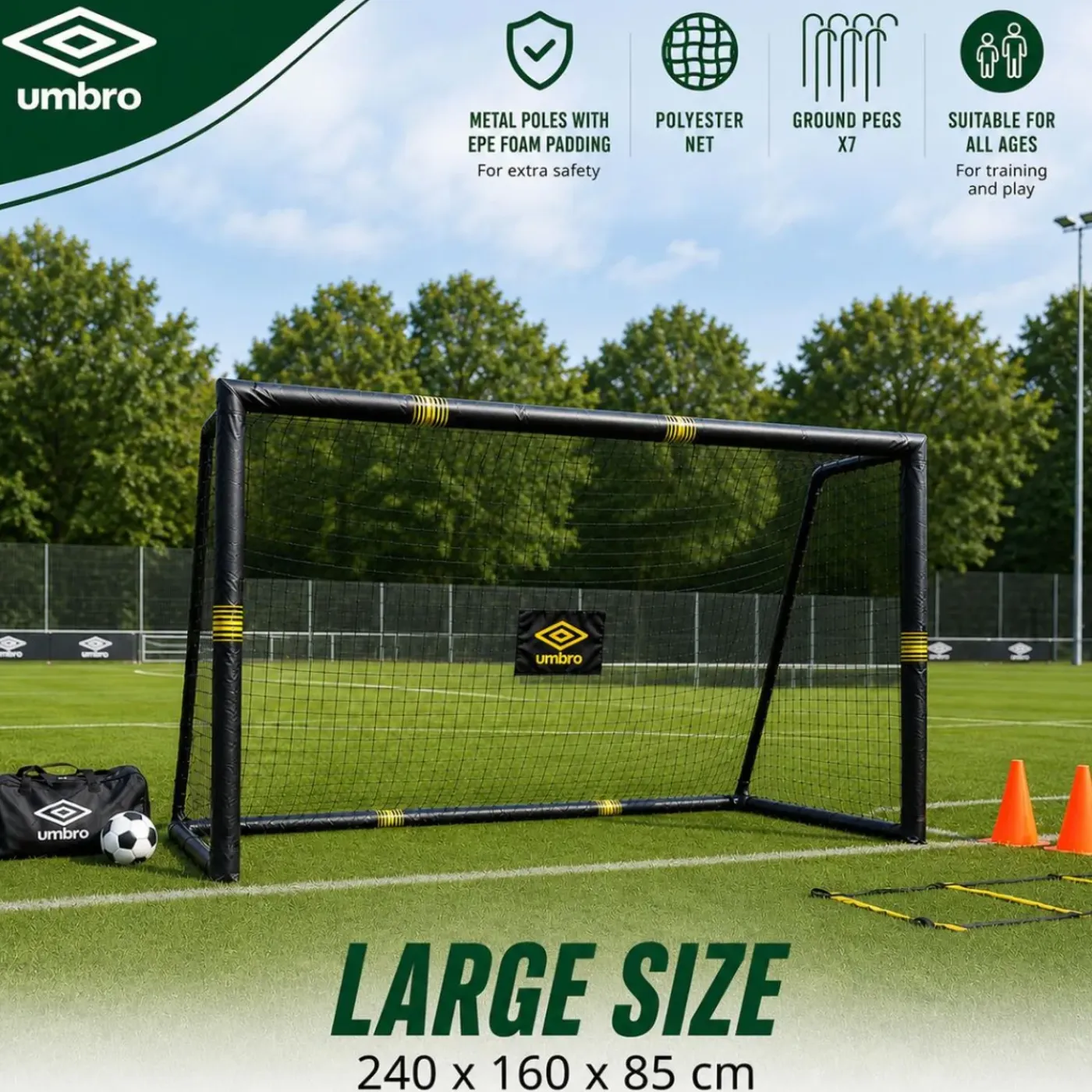 Umbro Voetbaldoel 240 X 160 X 85cm