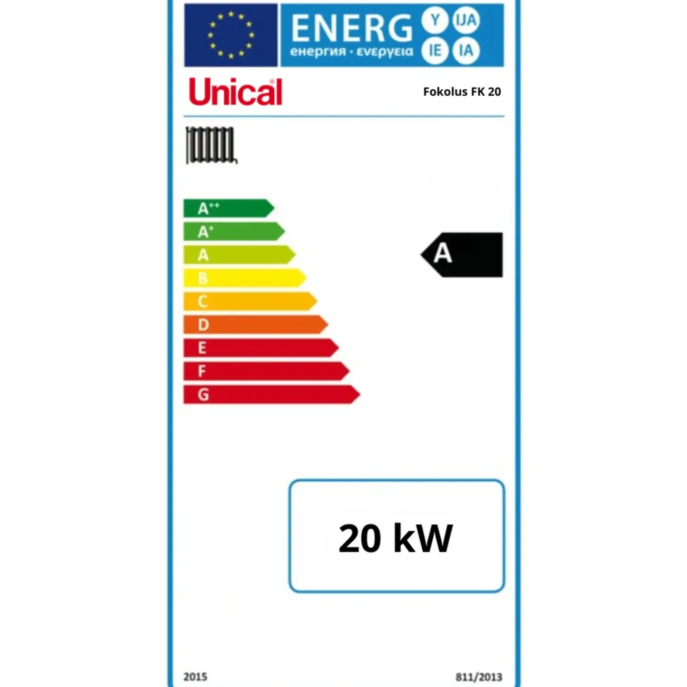 UNICAL - Houtketelpakket - Fokolus Fk20 - Rood - 1260x590x776 Mm - 20 Kw - Buffervat