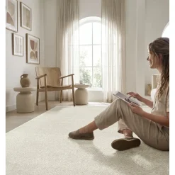 Uni Effen Vloerkleed Laagpolig Creme - 160x230 Cm