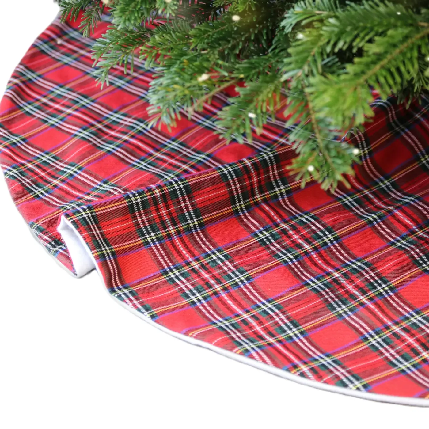 Unique Living Kerstboomrok - Geruit - Rood - D90 Cm - Polyester
