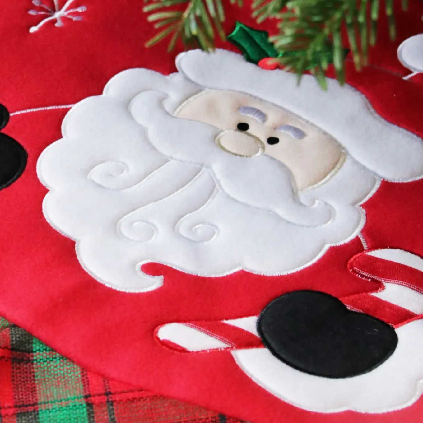 Unique Living Kerstboomrok - Rood/groen - D90 Cm - Polyester