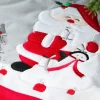 Unique Living Kerstboomrok - Rood/wit - D90 Cm - Polyester