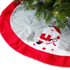 Unique Living Kerstboomrok - Rood/wit - D90 Cm - Polyester