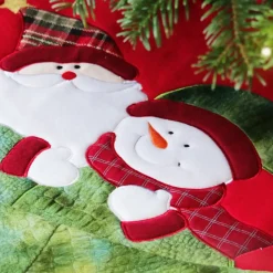 Unique Living Kerstboomrok - Rood/groen - D90 Cm - Polyester