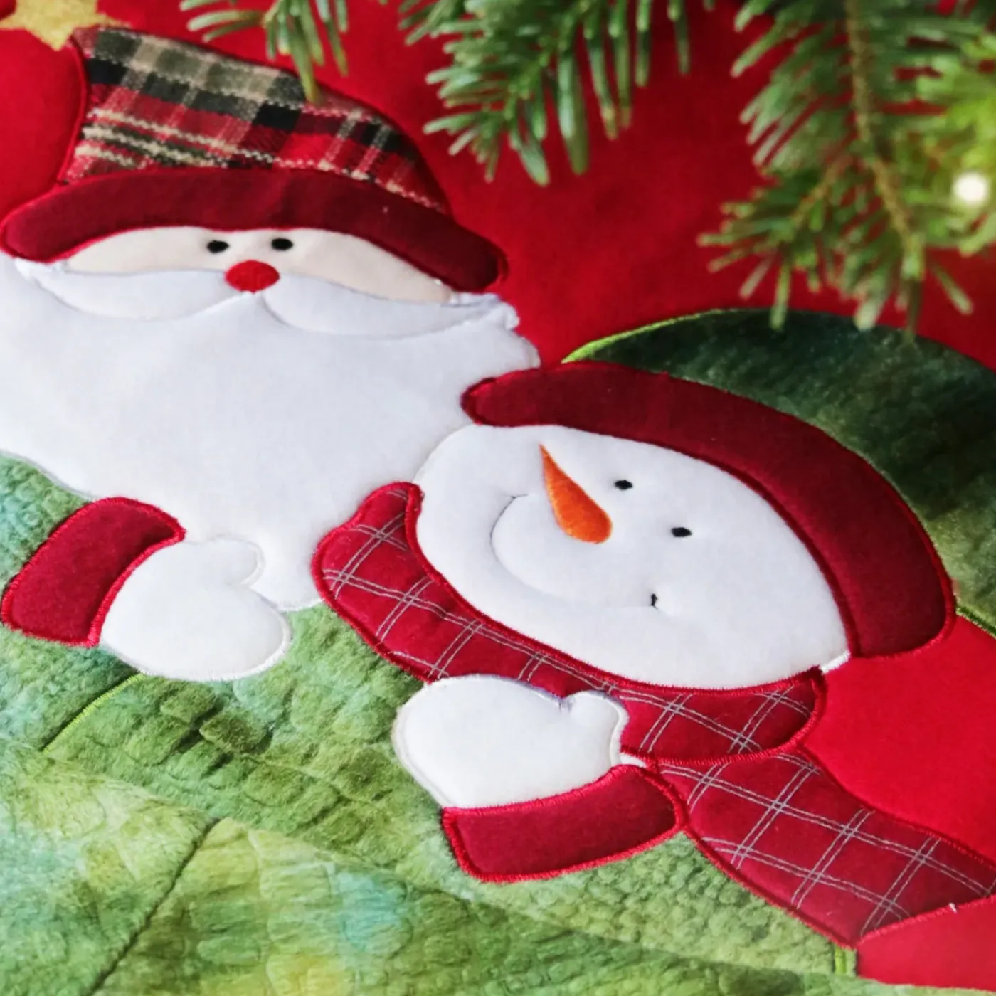 Unique Living Kerstboomrok - Rood/groen - D90 Cm - Polyester