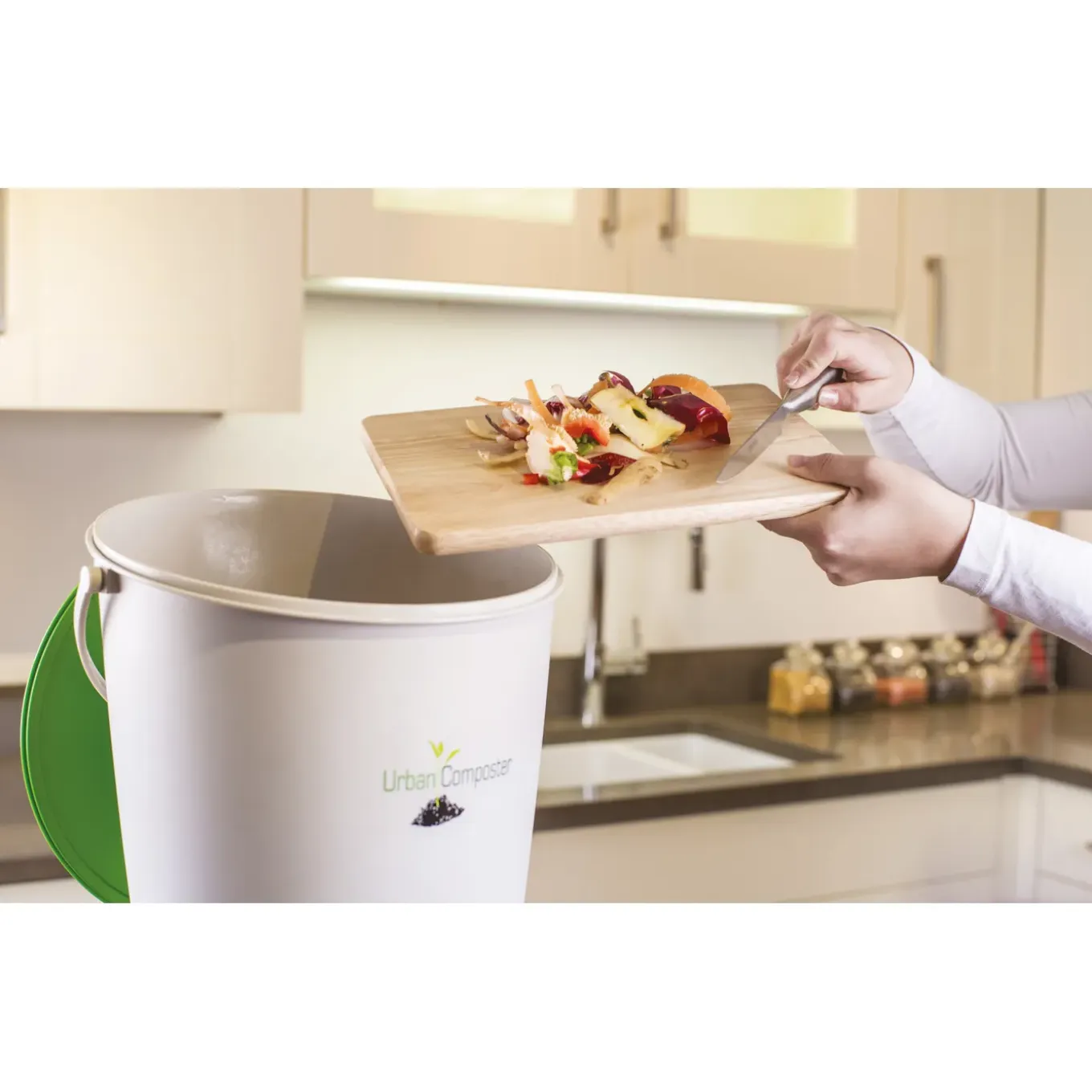 Urban Compostbak 15 L, Groen - Incl. Deksel En Kompostspray - Garantia