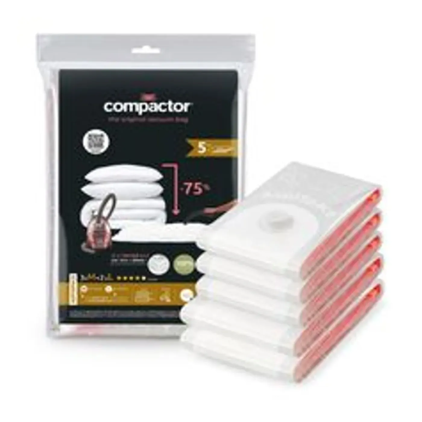COMPACTOR Vacuümopbergzakken Life - voor dekbedden en kleding - Set van 5