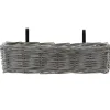 Van Der Leeden Balkonmand - Wit - Rotan Gevlochten - 60x20x16 Cm