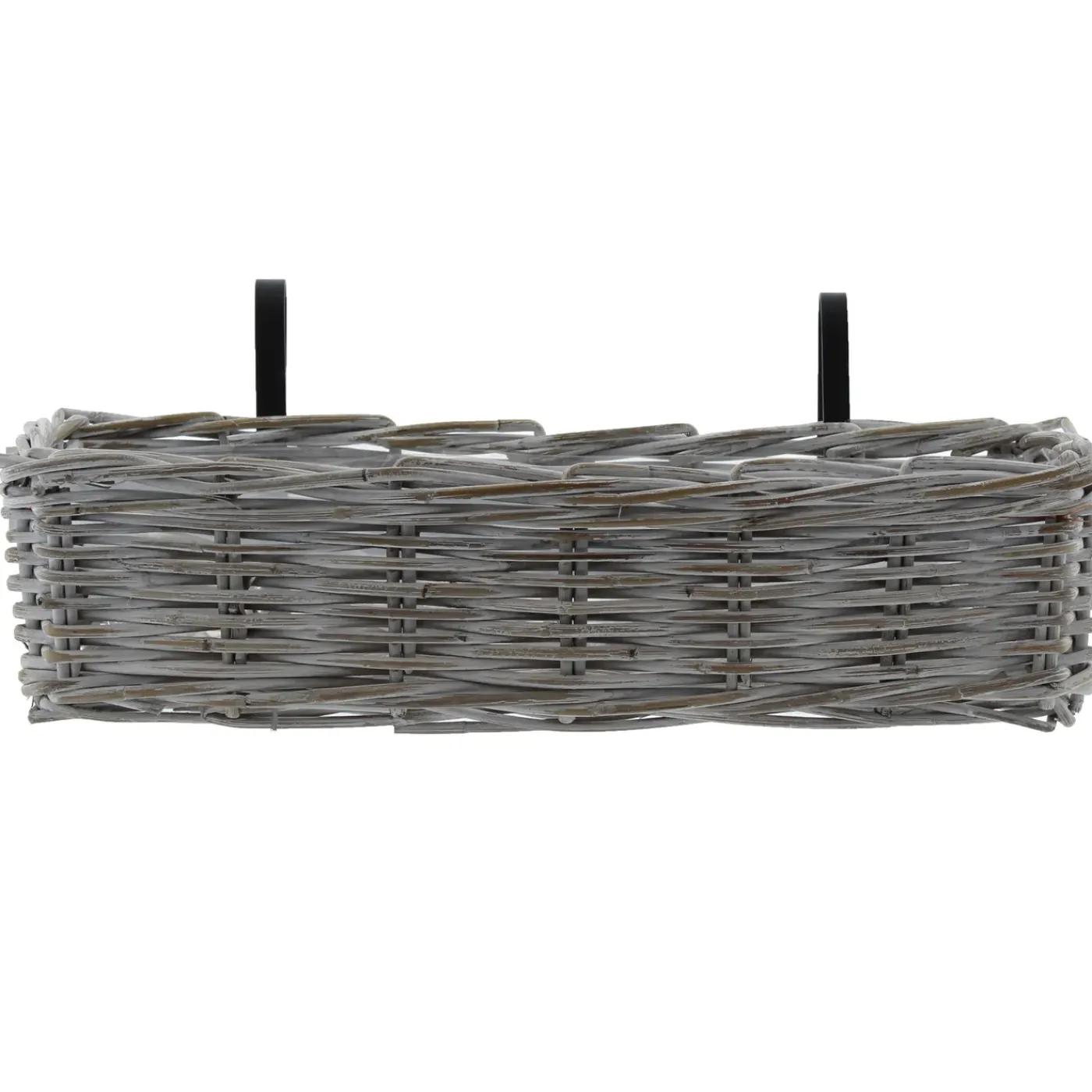 Van Der Leeden Balkonmand - Wit - Rotan Gevlochten - 60x20x16 Cm