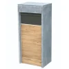 VASP Pakketbrievenbus Alicante - Natuursteen en Staal - Antraciet, Blauw, Grijs - 48x102x34cm