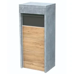 VASP Pakketbrievenbus Alicante - Natuursteen en Staal - Antraciet, Blauw, Grijs - 48x102x34cm
