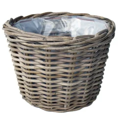 Vd Leeden Planten Of Bloemen Mand - Rond - Rotan - D25 X H22 Cm