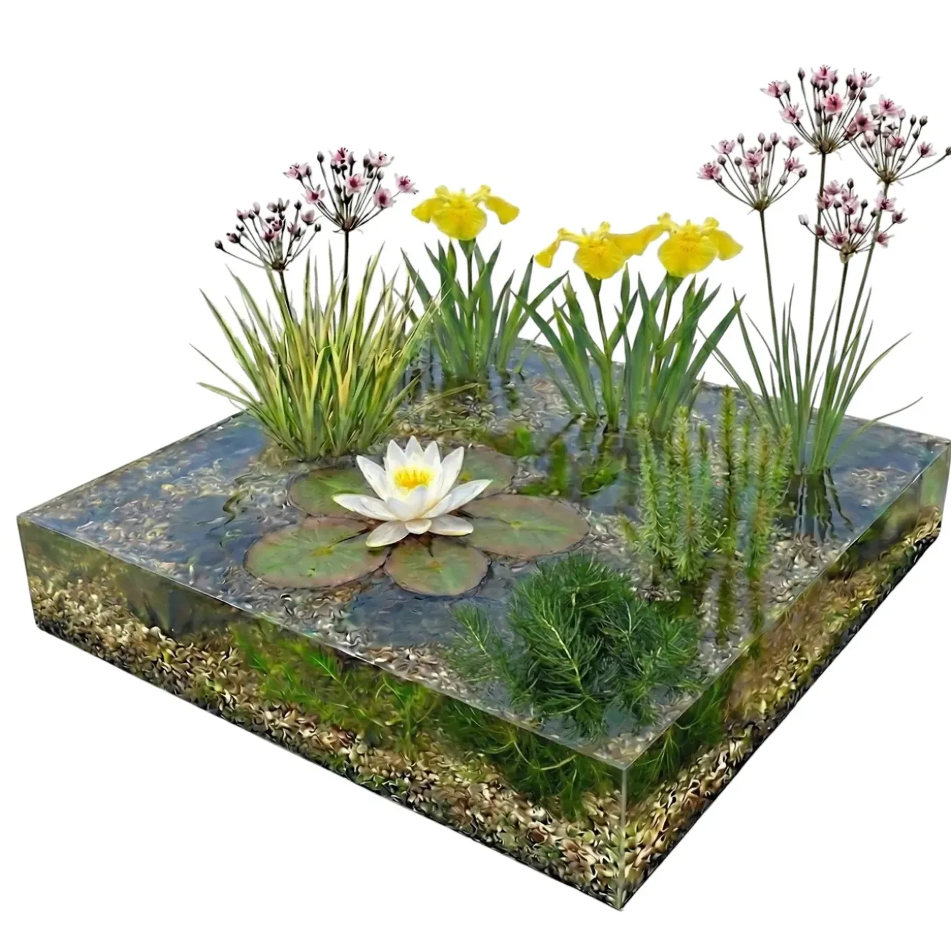 Vdvelde - Vijverpakket Inheems 100-400l - Witte Waterlelie & Zuurstofplanten Compleetset