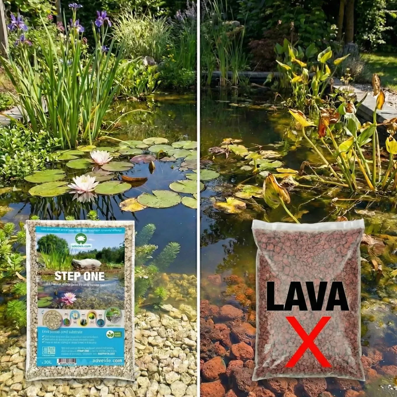 Vdvelde - Vijverpakket Rood 100-400l - Rode Waterlelie & Zuurstofplanten Compleetset Bio