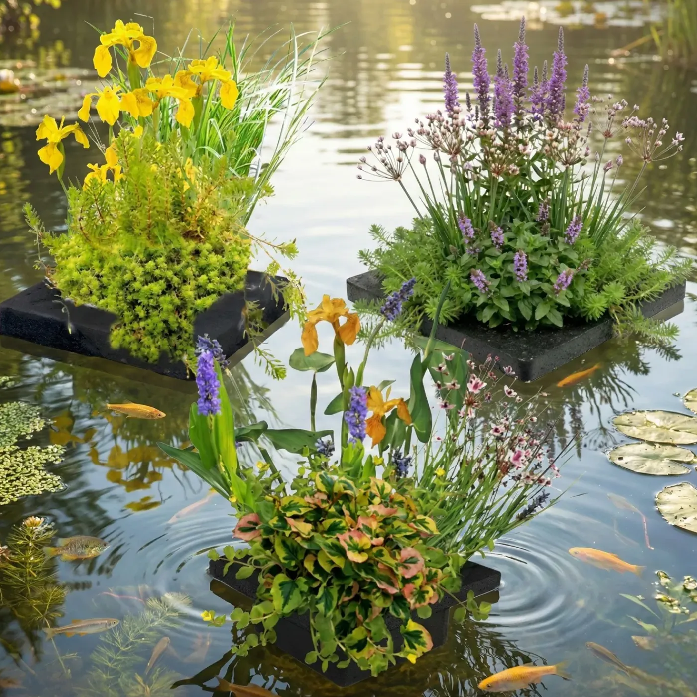 vdvelde - Vijverplanten Verrassingsset - 12 Waterplanten Incl. Planteneiland