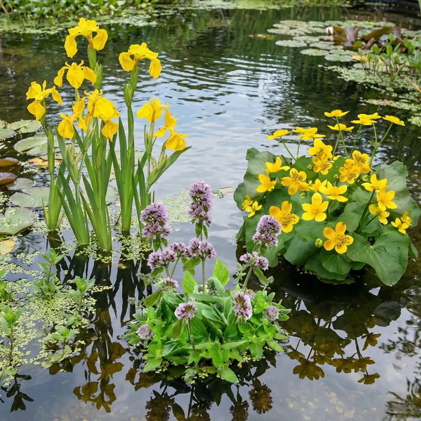 Vdvelde - Watermunt Mentha Aquatica Vijverplant - 4 Planten Compleetset Met Mand & Klei